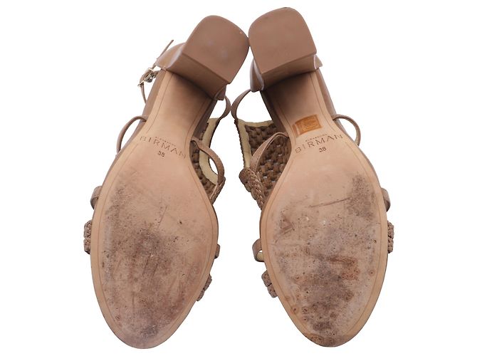 Sandali con tacco e dettaglio intrecciato in pelle marrone Alexandre Birman Rosso - vista 7