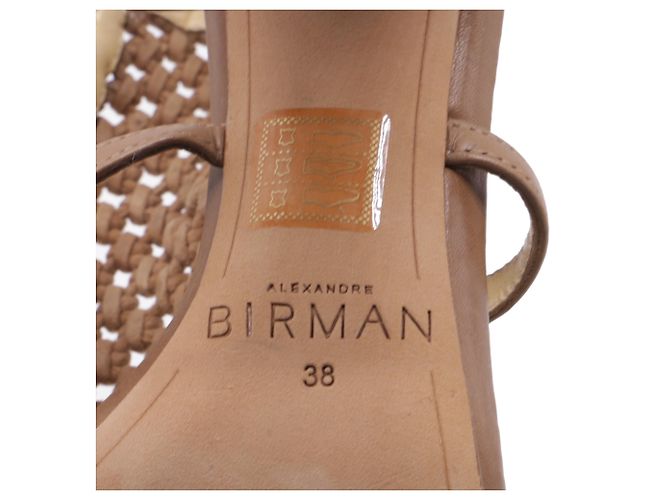Sandali con tacco e dettaglio intrecciato in pelle marrone Alexandre Birman Rosso - vista 8