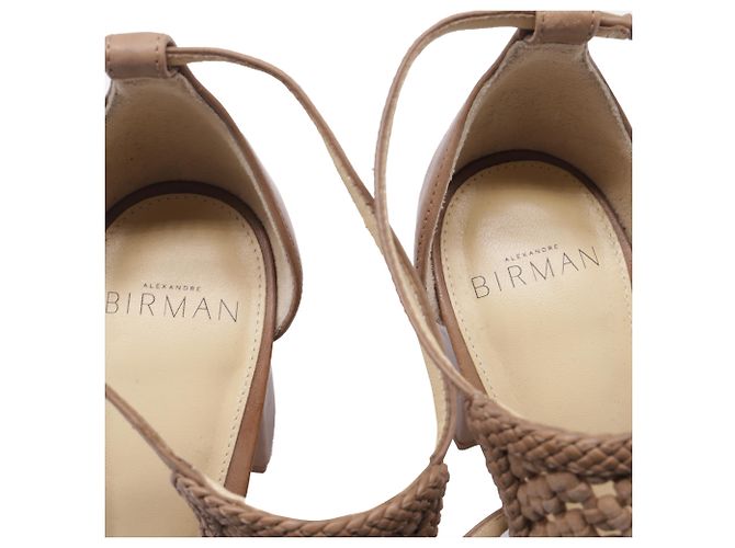 Sandali con tacco e dettaglio intrecciato in pelle marrone Alexandre Birman Rosso - vista 9