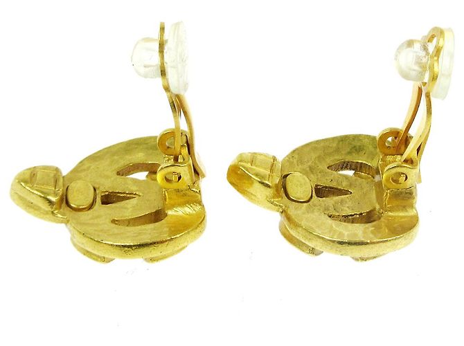 Chanel Vintage CC Heart Clip-On Metal Small D'oro - vista 4