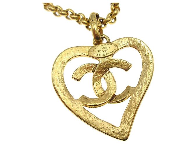 Pendente a cuore CC in metallo di Chanel D'oro - vista 2