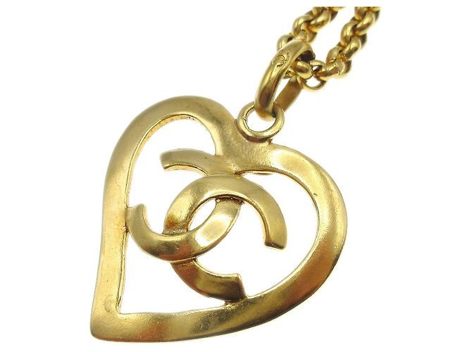 Pendente a cuore CC in metallo di Chanel D'oro - vista 4