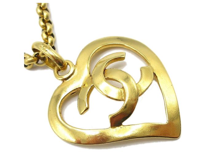 Pendente a cuore CC in metallo di Chanel D'oro - vista 2