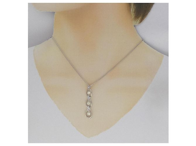 Autre Marque Collana di diamanti in oro bianco Au750 Argento - vista 6