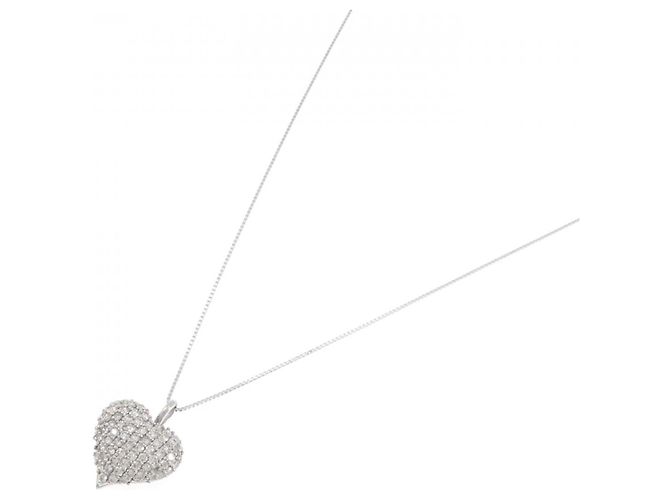 Autre Marque Collana in diamante in oro bianco Au750 a forma di cuore Argento - vista 2