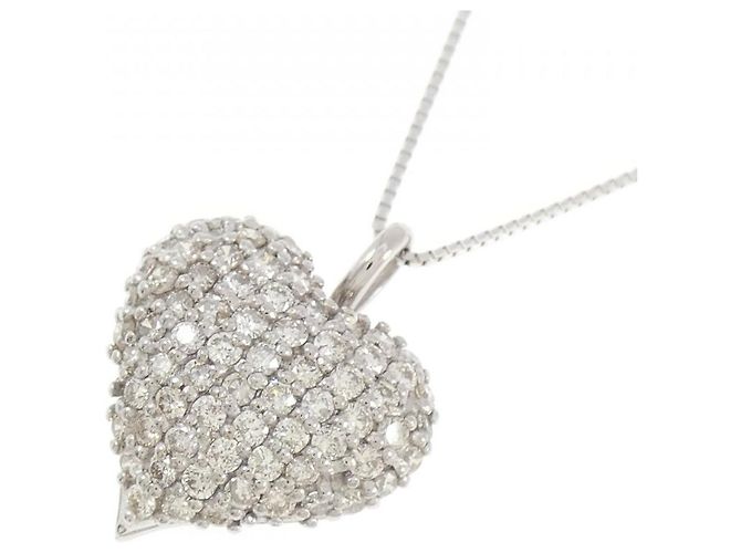 Autre Marque Collana in diamante in oro bianco Au750 a forma di cuore Argento - vista 3
