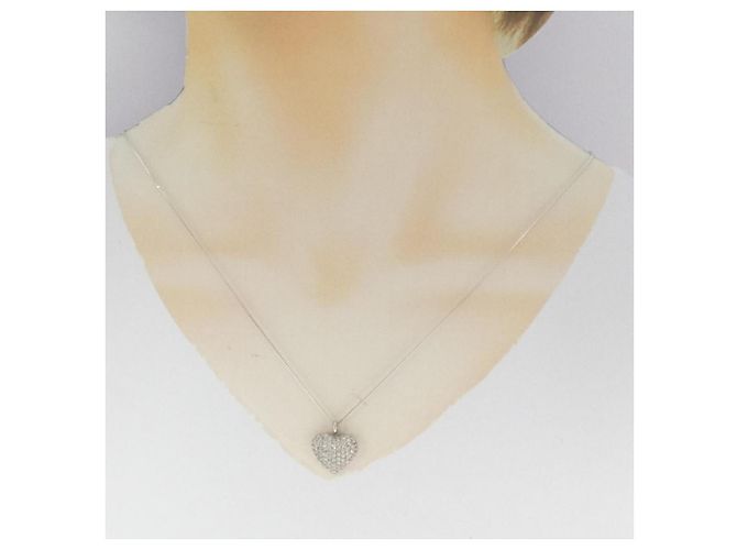 Autre Marque Collana in diamante in oro bianco Au750 a forma di cuore Argento - vista 6