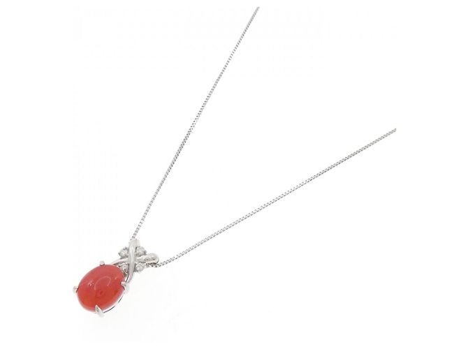 Autre Marque Collana in diamante corallo Pt900/Pt850 Rosso - vista 2