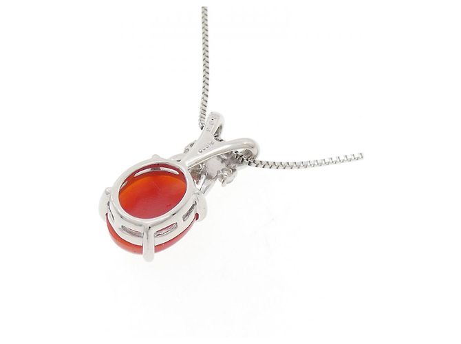 Autre Marque Collana in diamante corallo Pt900/Pt850 Rosso - vista 4