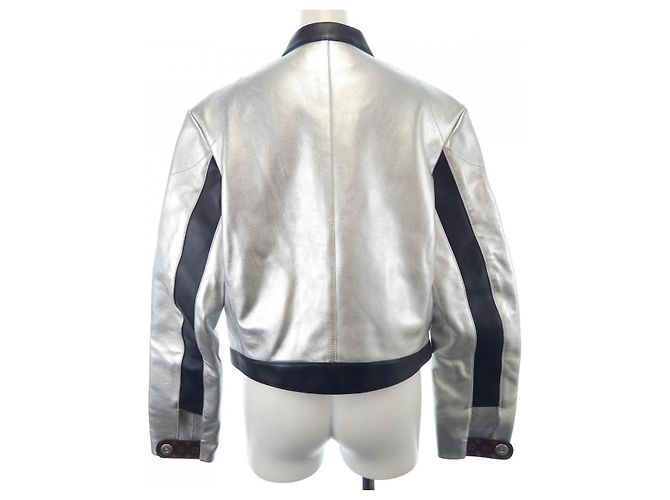 Chaqueta Riders de Piel de Ternera Louis Vuitton Plata - vista 2