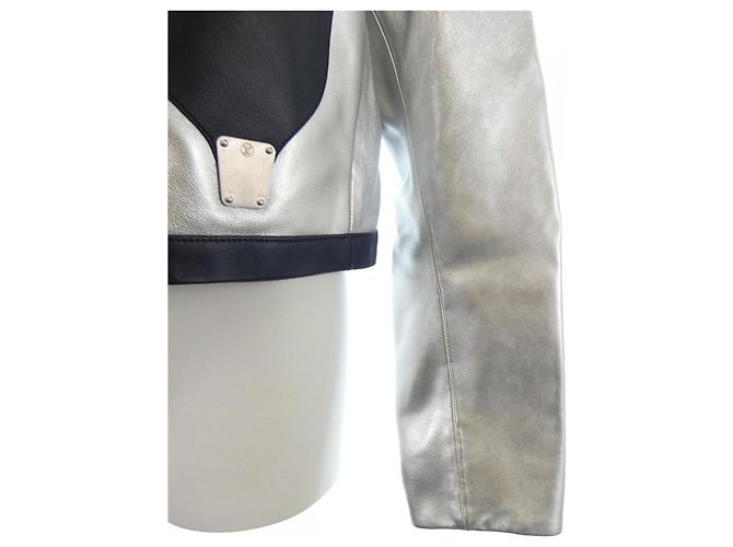Chaqueta Riders de Piel de Ternera Louis Vuitton Plata - vista 7
