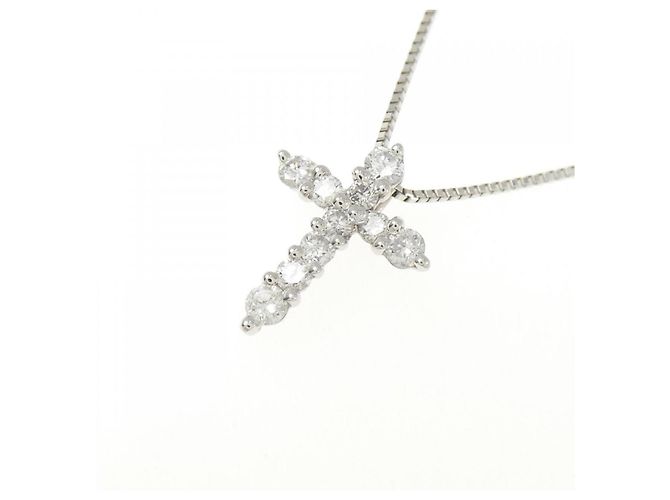 Autre Marque Collana a Croce in Platino e Diamante Argento - vista 3