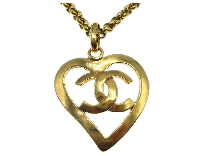 Pendente a cuore CC in metallo di Chanel D'oro - vista 2
