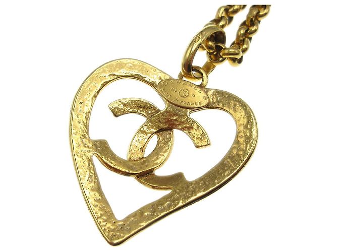 Pendente a cuore CC in metallo di Chanel D'oro - vista 3