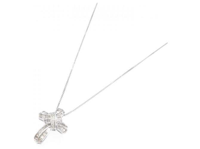 Autre Marque Collana con croce di diamante in oro bianco Au750 Argento - vista 2