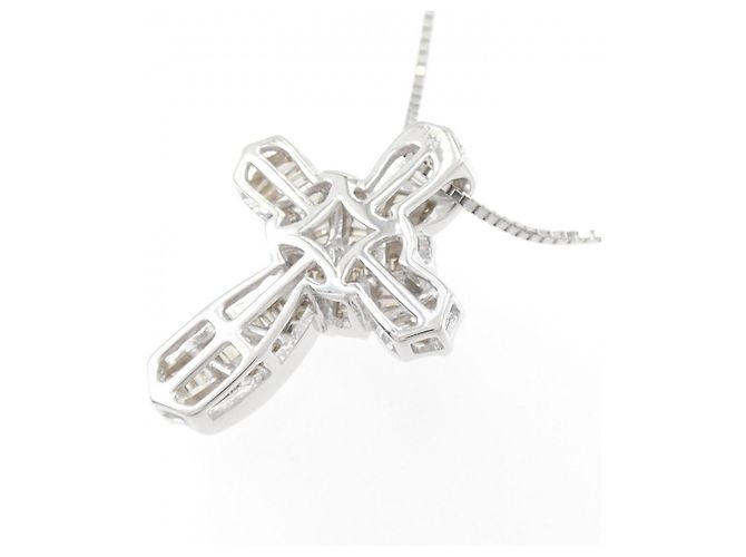 Autre Marque Collana con croce di diamante in oro bianco Au750 Argento - vista 4