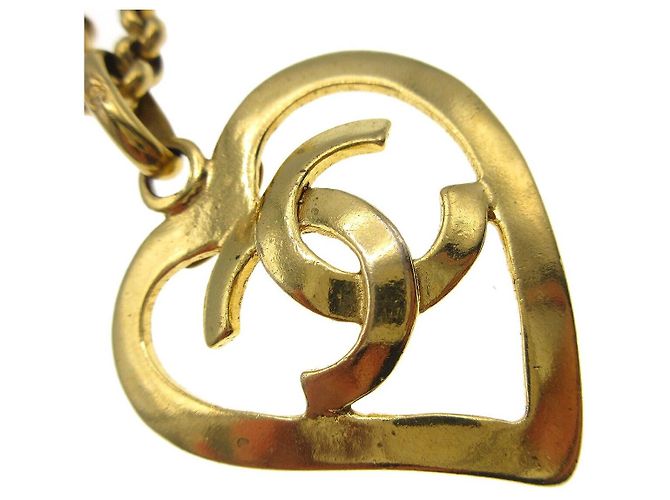 Pendente a cuore CC in metallo di Chanel D'oro - vista 2