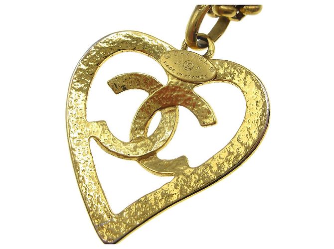 Pendente a cuore CC in metallo di Chanel D'oro - vista 3