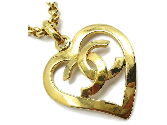 Pendente a cuore CC in metallo di Chanel D'oro - vista 2