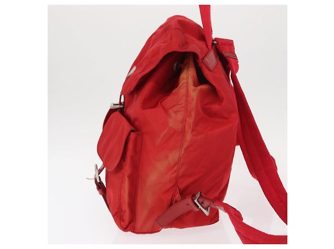 Double Prada Rucksack mit doppelter Fronttasche Tessuto Medium Rot - Ansicht 3