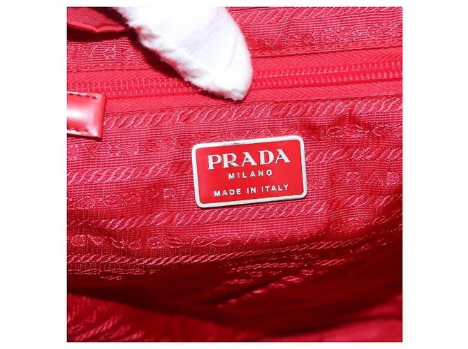 Double Prada Rucksack mit doppelter Fronttasche Tessuto Medium Rot - Ansicht 6