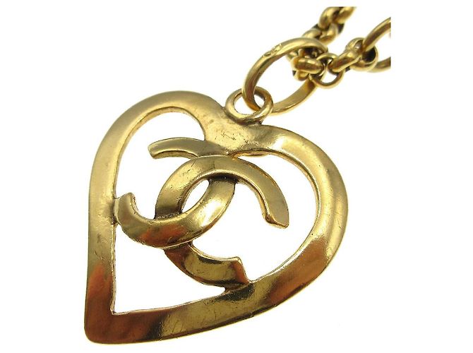 Pendente a cuore CC in metallo di Chanel D'oro - vista 2