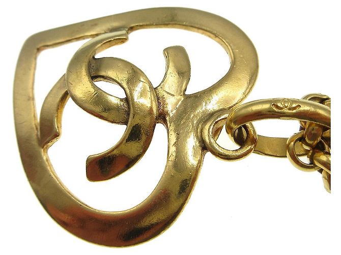 Pendente a cuore CC in metallo di Chanel D'oro - vista 5