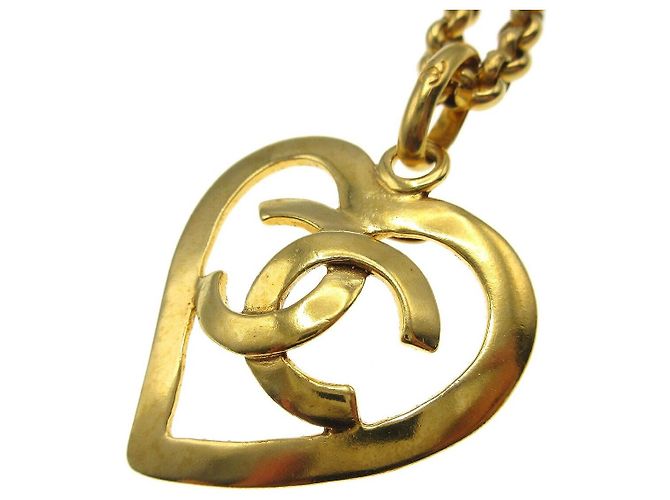 Pendente a cuore CC in metallo di Chanel D'oro - vista 2