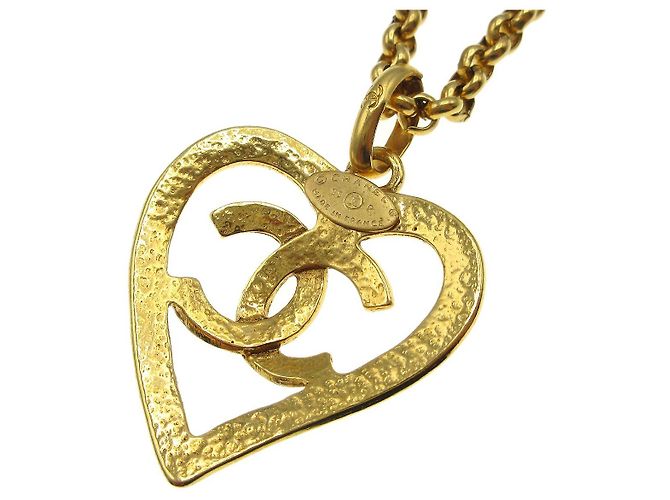 Pendente a cuore CC in metallo di Chanel D'oro - vista 4