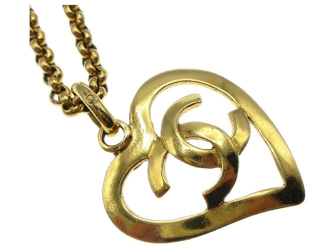 Pendente a cuore CC in metallo di Chanel D'oro - vista 3
