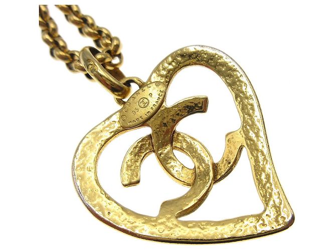 Pendente a cuore CC in metallo di Chanel D'oro - vista 4