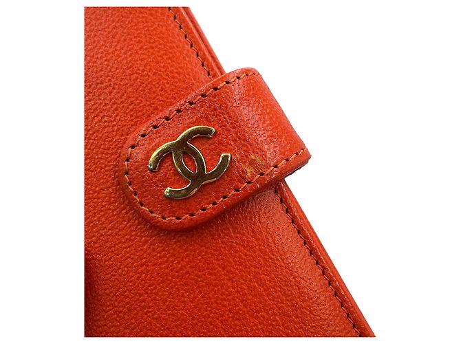 Chanel Coco Mark Leather Planner Cover Orange - view 12