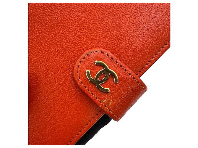 Chanel Coco Mark Leather Planner Cover Orange - view 13