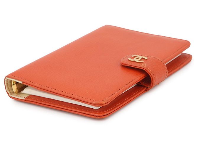Chanel Coco Mark Leather Planner Cover Orange - view 2
