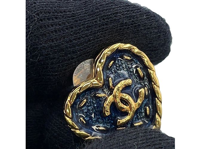 Chanel Navy Resin Clip Earrings Navy blue - view 8