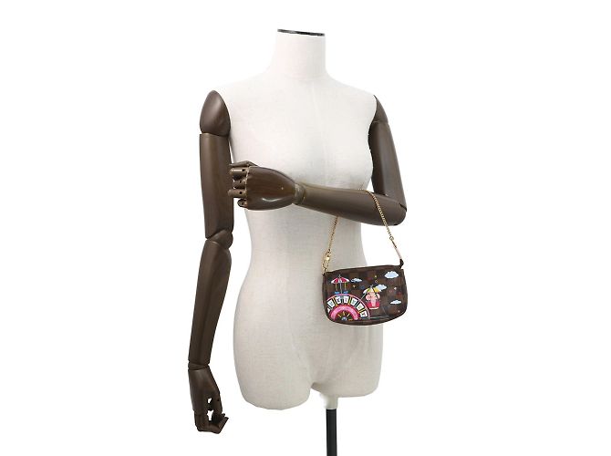 Mini Pochette Accessoires Vivienne Damier Ebene di Louis Vuitton Rosa - vista 4