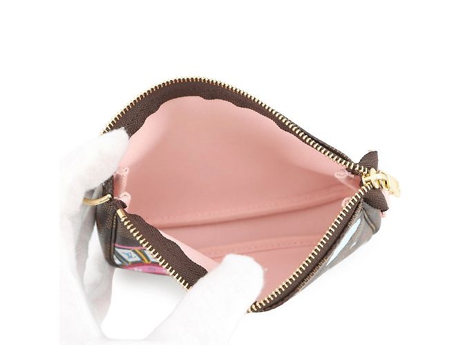 Mini Pochette Accessoires Vivienne Damier Ebene di Louis Vuitton Rosa - vista 5
