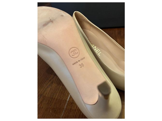 Beige Lederabsätze Chanel 36 - Ansicht 4