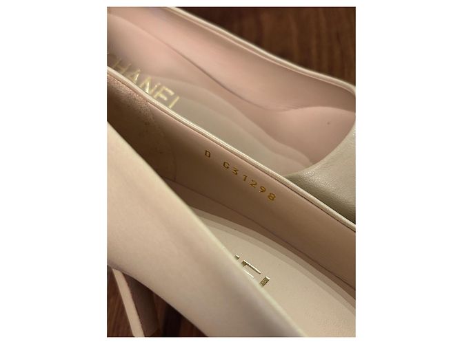 Beige Lederabsätze Chanel 36 - Ansicht 5