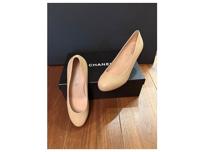 Beige Lederabsätze Chanel 36 - Ansicht 6