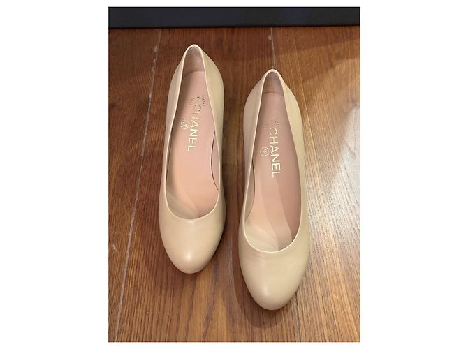Beige Lederabsätze Chanel 36 - Ansicht 7