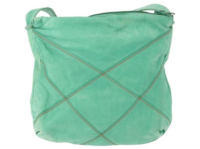 Borsa a Spalla Vintage Loewe in Pelle Verde - vista 2