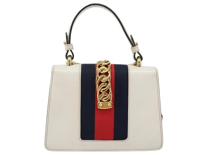 Borsa a mano Gucci Sylvie in pelle mini Bianco - vista 2