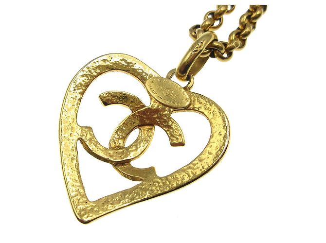 Pendente a cuore CC in metallo di Chanel D'oro - vista 3