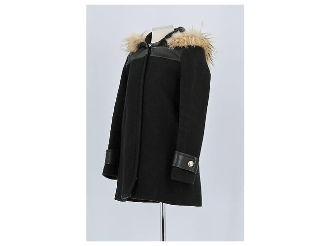 Claudie Pierlot Abrigo de piel negro - vista 4