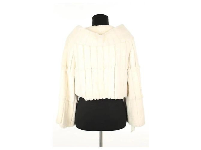 Karl Lagerfeld Ecru-Pelzjacke Roh - Ansicht 4