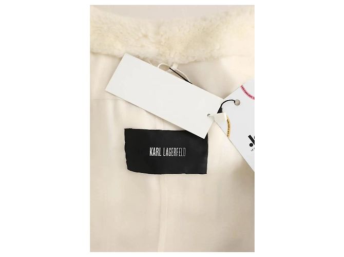 Karl Lagerfeld Ecru-Pelzjacke Roh - Ansicht 5
