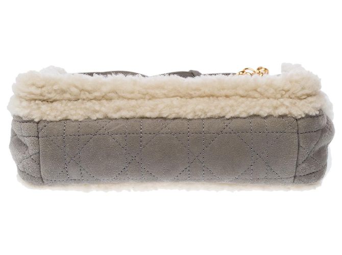 Borsa DIOR Dior Caro in Pelle Scamosciata Grigia - 103071 Grigio - vista 11