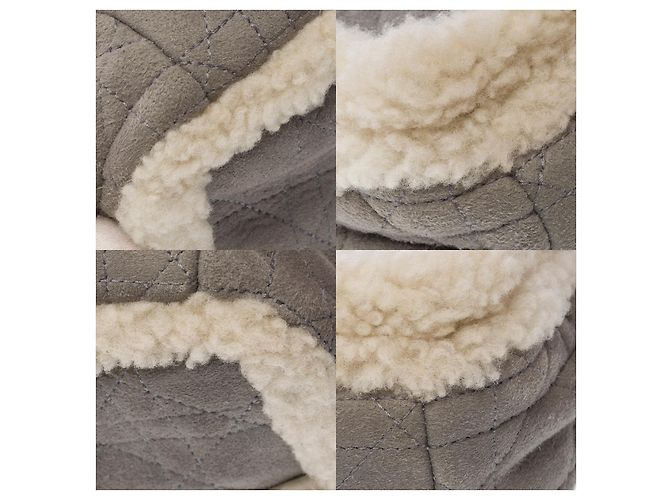 Borsa DIOR Dior Caro in Pelle Scamosciata Grigia - 103071 Grigio - vista 12