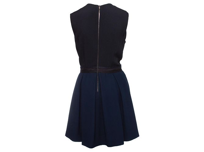 Miu Miu, Vestido plisado y drapeado Negro Azul - vista 2